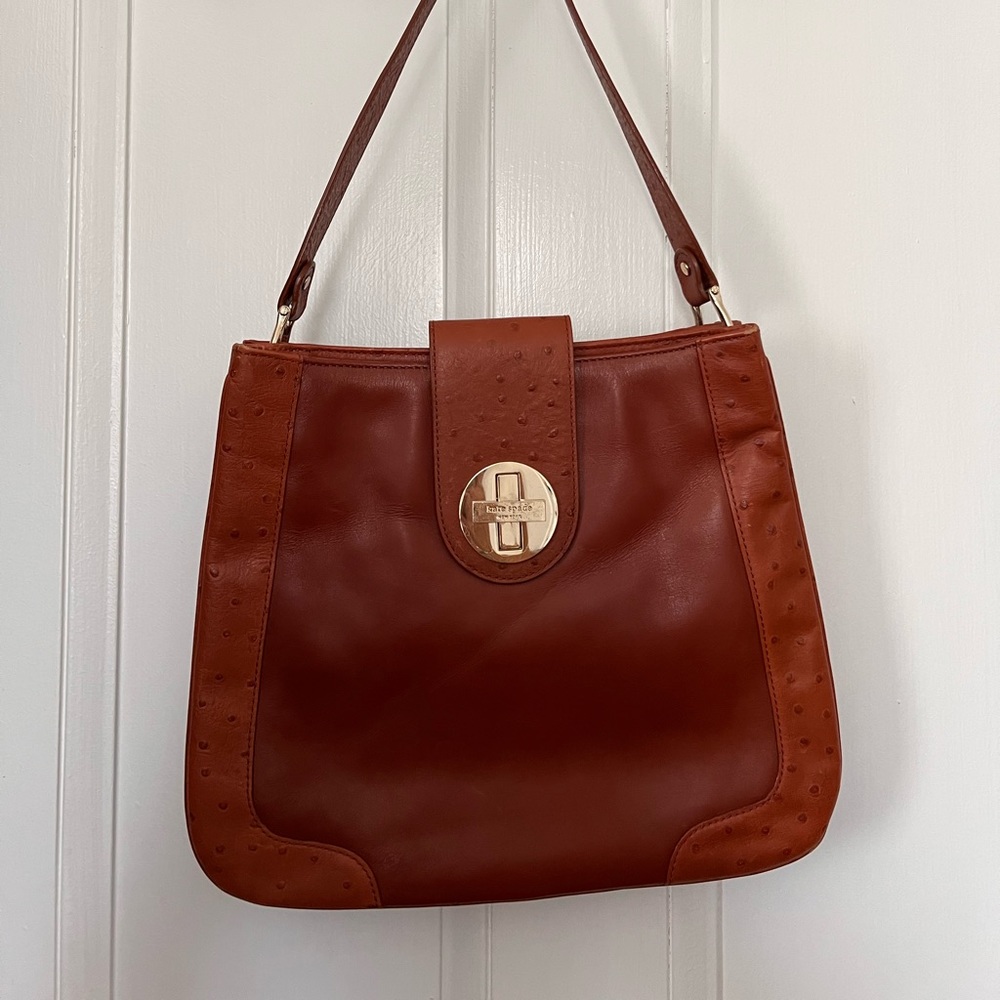 Kate Spade slim shoulder bad with dot pattern trim